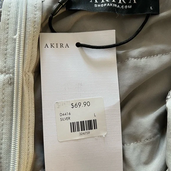 Akira Silver Sequin Fringe Cami one piece Top - Picture 3 of 3